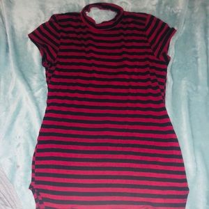 Black & Red striped T Shirt